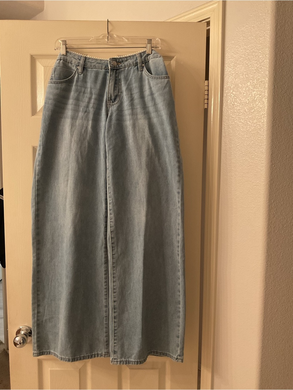 Light Blue Wide Leg Jeans - Women's Flare & Wide Leg